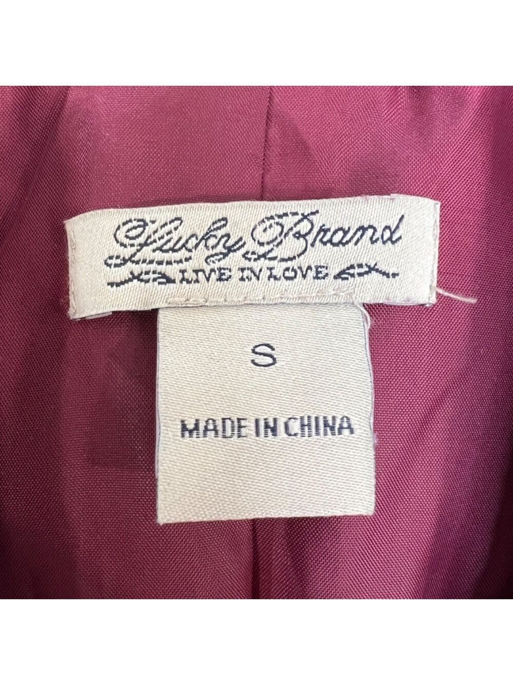 Lucky Brand burgundy linen blend 2 button roll sleeve unlined blazer jacket S - Picture 11 of 14
